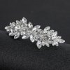 Rhinestones Bridal Hair Clips Crystal Glass Barrette French Wedding Hairpins Hair Accessories for Bride Bridesmaids Flower Girls - Silver