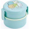 Skater Sumikkogurashi 2 Tier Round Bento Lunch Box with Folk (17oz) - Authentic Japanese Design - Microwave Safe - Blue