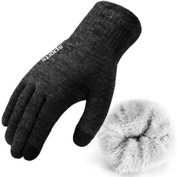 Premillow Winter Gloves - Gloves for Men Women, Wool Fleece Liner Mens Gloves with Touchscreen, Warm Knit Gloves for Women Cold Weather, Insulated Gloves for Skiing Running Driving Cycling