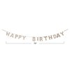 Creative Co-Op Decorative Felt Happy Birthday Banner, Natural Garland, Ivory