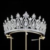 QXMYOO Luxury Cubic Zirconia BrideTiara and Crowns for Women Silver CZ Bridal Headpiece for Wedding Prom Birthday Pageant Quinceanera (Silver)