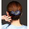 Yusier 4 Pack Gorgeous Crystal Hair Accessories Hair Clips Hair Bun Hair Clips for Women Duckbill Clips for Long Hair Ponytail Rhinestone Flower Styling Hair Clips (A)