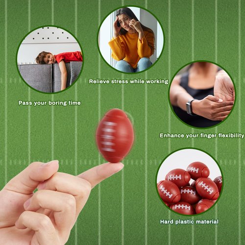 SCIONE 36pack Football Fidget Spinner Football Party Favors for Kids 4-8 8-12 Goodie Bag Stuffers Treasure Box Toys for Classroom Prizes Return Gifts Kids Birthday Christmas Easter Football Party