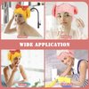 PetsHome Hair Drying Cap 2 Pack Microfiber Hair Drying Towels, Super Absorbent Head Wrap with Bowknot Shower Cap for Girls and Women-Pink+Yellow