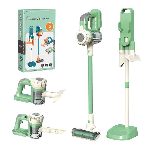 YoCool Kids Vacuum That Really Works Aged 3+ Cordless Baby Vacuum Cleaner Toddler Cleaning Set Suction Toys for Baby Girl Boy (Green and White)