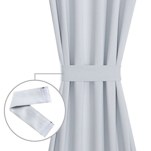 PANOVOUS French Door Curtain for Small Window Rod Pocket Blackout Curtain for French Doors 25x40 Single Curtain Panel, Greyish White