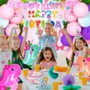 HJINGY 194 PCS Pink Dinosaur Party Decorations for Girls Dinosaur Birthday Party Supplies Include Dinosaur Balloons Backdrop Happy Birthday Banner Tablecloth Tableware Plates