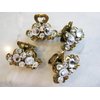 Small mini antique bronze bow metal hair claw clip with crystals bridal clip