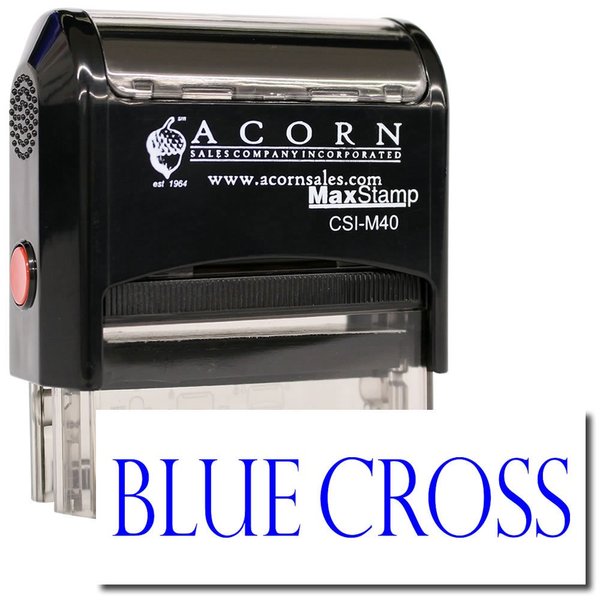 Office Stamp - Large, Self-Inking Blue Cross Stamp with Blue Ink, Ideal for Health Information Technicians - 7/8 x 2-1/4, Durable, Easy to Use - Ideal for Medical Documentation and Office Use