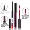 2pcs Matte Dark Purple Lip Liner and Lipstick Makeup Set, burgundy Matte Lipstick 24H and Lip Liner Set Deep Berry Matt Lip Gloss Waterproof Long Lasting Lip Liner Lipstick Set Dark Colors (#01)