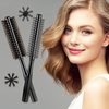 Geiserailie 2 Pieces Thick Round Hair Comb Bristle Round Hair Brush Blow Drying Hairbrush Small Brush Short Hair Massage Comb Head Massage Round Brush Roll Hairbrush for Wet or Dry Hair (Black)