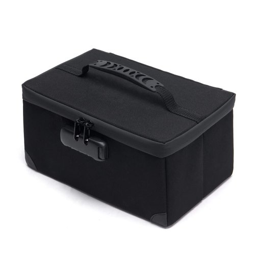 KaAutoler Portable Cosmetic Bag with Lock, Large Capacity Travel Makeup Case Organizer, Waterproof Makeup Bags for Girls Traveling With Handle and Divider Makeup Bag…(Black)