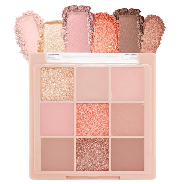 AMY'S DIARY Matte Shimmer Eye Shadow Palette Makeup,Eyeshadow Long Lasting Waterproof Cruelty-Free, 9 Blendable Shades in Smooth Matte and Shimmer Finishes with Gorgeous Pearls for Girls (02#)