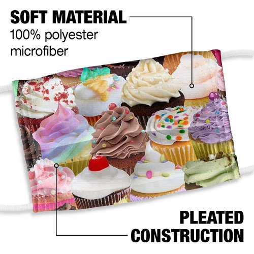 Popfunk Cupcakes 1-Ply Reusable Face Mask Covering, Unisex