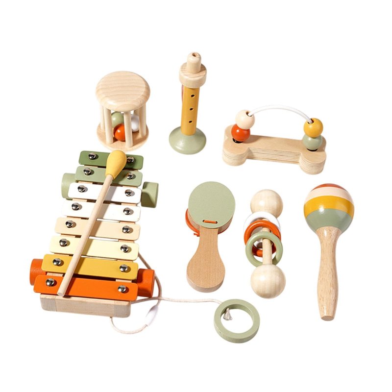 Simhoa Kids Musical Instruments Set,Early Learning Musical Toy,Wooden ...