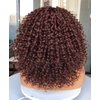Annivia 16inch Curly Lace Front Wigs for Black Women Chocolate Brown Short Curly Lace Front Wig Pre Plucked with Baby hair,Synthetic Kinky Afro Short Curly Frontal Hair Wig（Chocolate Brown）