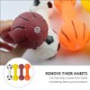 POPETPOP 4Pcs Dog Molar Chew Toys, Dog Squeaky Barbell Toys, Vinyl Dumbbell Dog Toy for Teething Playthings, Pet Squeaky Toys for Puppy