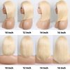 Hoscod 13x4 HD Transparent Lace 613 Bob Wig Human Hair 12 Inch Straight Blonde Bob Wig Human Hair Pre Plucked with Baby Hair 180 Density 613 Blonde Lace Front Wigs for Women Short Glueless Bob Wigs