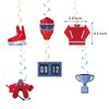 Hockey Birthday Party Decoration Ice Hockey Party Supplies Include HAPPY BIRTHDAY Banner Balloons Cake Topper Cupcake Toppers Spirals Background Hockey Party Decoration