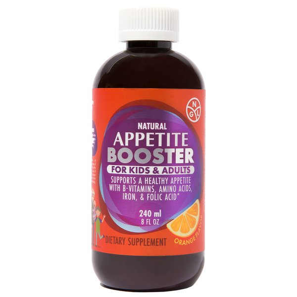 Appetite Booster Weight Gain Stimulant Supplement Eat More for Underweight Adults & Kids 4+ Fortified with Vitamins B1,B2,B3,B5,B6,B12, Folic Acid, Iron, Zinc, Amino Acids, Flax Seed Oil