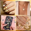 100 Pcs Gold Nail Charms for Acrylic Nails Gold Nail Rhinestones 3D Nail Charms Heart Nail Gems Luxury Decor Diamonds for Nail Art Shiny Nail Stones Beauty Nail Design Crystals for DIY Women Nail