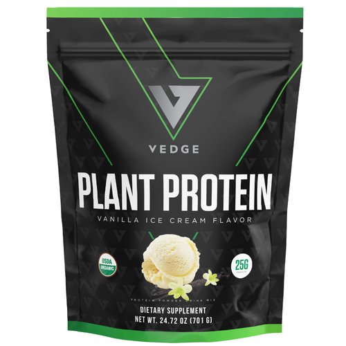 vedge Certified Organic Plant Protein Vanilla Ice Cream (20 Servings) - Plant-Based Vegan Protein Powder, USDA Organic, Gluten Free, Non Dairy Nutrition Plant Protein