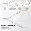 Aokitec Cuticle Trimmer with Cuticle Pusher, 5PCS Professional Stainless Steel Pedicure Manicure Tools Kit with Triangle Nail Polish Scrapper Cuticle Nipper Nail Dust Brush for Fingernails & Toenails