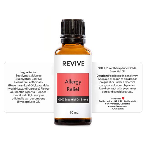 Allergy Relief Essential Oil Blend 30mL by Revive Essential Oils - 100% Pure Therapeutic Grade, for Diffuser, Humidifier, Massage, Aromatherapy, Skin & Hair Care