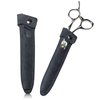 Scissors Bag Genuine Leather Scissors Safety Sheath Bag Stylist Scissors Cover Protector Barber Shears Hair Scissor Sheath for Hairdressers Pack of 2 (HJ-BHT01-Grey)