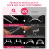 UNA GELLA No C Curve Nail Tips 504 PCS Extra Long XXL Tapered Square Nail Tips Half Cover Nails tips Straight Shape For French Acrylic Nails False Fake Clear Tips Square Shape with Box