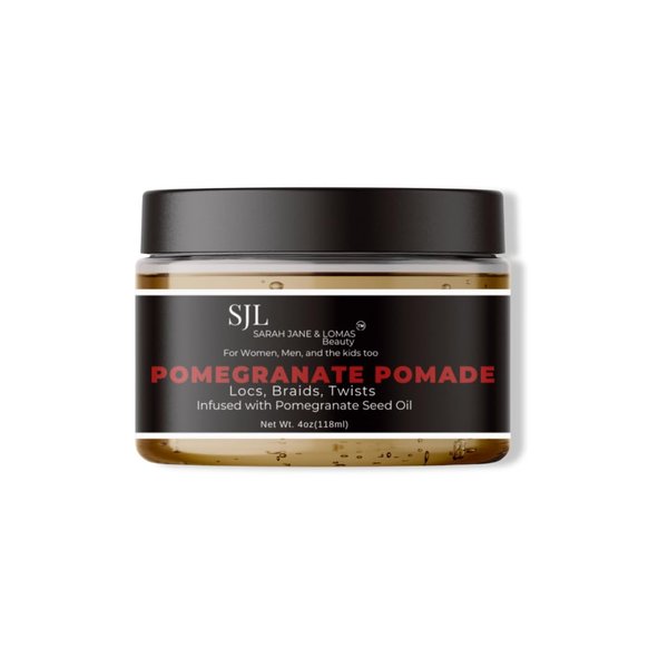 Sarah Jane and Lomas Locs, Braids, Twists, Gel, with Pomegranate Seed Oil, Tames Frizz, Smooths & Controls Edges. No Parabens, No Sulfates, No Mineral Oil 4oz
