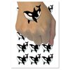 Orca Killer Whale Swimming Temporary Tattoo Water Resistant Fake Body Art Set Collection - 54 1" Tattoos (1 Sheet)