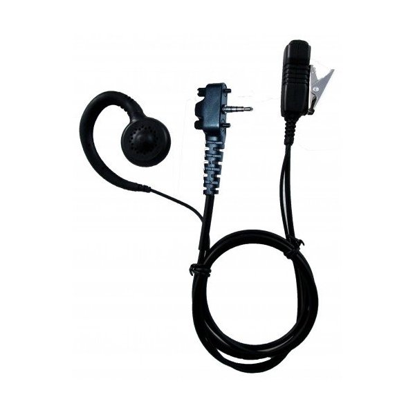 Pryme LMC-1GH22S Responder light duty earhook headset with coil cord receiver for Vertex single pin radios