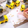 Buttools Valentines Day Gifts for Kids-24 Pack Valentines Cards with Construction Vehicles Toys Car for Kids Classroom Exchange Cards for Toddlers Girls Boys School Party Favors