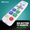 EZclicker LG TV Remote | Big Button TV Remote Control for All LG TV ONLY (White) Simplified and Easy to Use (2xAAA Batteries not Included)