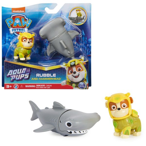 Paw Patrol, Aqua Pups Rubble and Hammerhead Action Figures Set, Kids’ Toys for Ages 3 and up