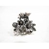 Generic Small mini silver metal gray flower crystal hair claw clip bridal clip