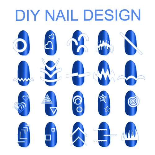 MOLILON 2000 Pieces French Tip Nail Guides French Nail Stickers Nail Art Tips Guides Self-Adhesive French Manicure Strips for Edge Auxiliary Stickers DIY Nail Stencil Tools (45 Design, 48 Sheets)