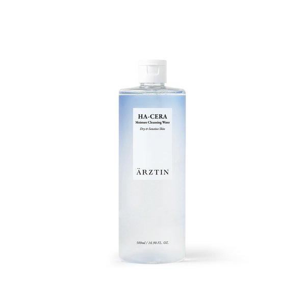 ARZTIN HA-CERA Moisture Cleansing Water, 16.9 fl oz, I Makeup Remover Cleanser, Gentle Face, Hyaluronic Acid, Ceramide Gentle Facial Moisture Makeup Remover Water