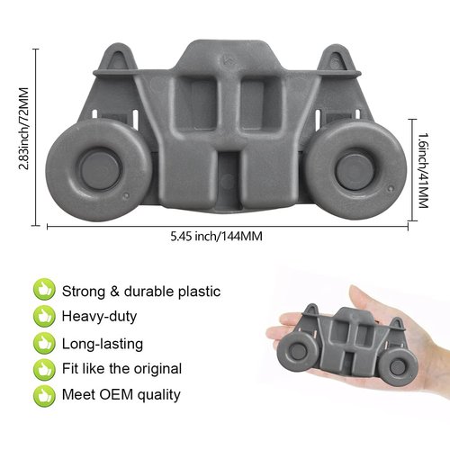 W10195416 Dishwasher Wheels Lower Dish Rack Wheel Part Assembly,Replacement for Maytag/Kitchen Aid/kitchenaid/Whirlpool/Kenmore Dish Rack Replaces AP5983730 W10195416V,AP5983730,PS11722152,Pack of 4