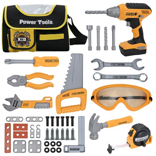 HYRENEE Kids Tool Set for Boys,Toddler Tool Set with Kids Tool Bag & Electronic Toy Drill,Construction Pretend Play Tools for Kids ,Toys for 3 4 5 Year Old Boys,Toddler Boy Toys