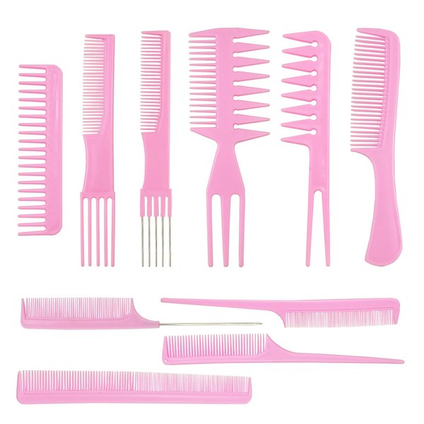 10 Pcs Hair Stylists Professional Styling Comb Set, Combs for Hair Stylist, Coarse Fine Toothed Pick Combs - Hair Styles for Women