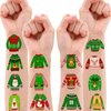 96 PCS Funny Winter Ugly Temporary Tattoos Themed Birthday Party Decorations Supplies Favors Decor Cute Snowflake Santa Tattoo Stickers Gifts For Kids Boys Girls School Prizes Carnival Christmas