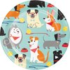 Creative Converting Dog Party Dessert Plates, 8 Count, Blue, 7"
