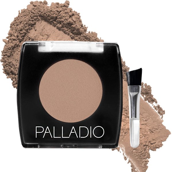 Palladio Brow Powder, Taupe, Soft and Natural Eyebrow Powder with Jojoba Oil & Shea Butter, Compact Size for Purse or Travel, Includes Applicator Brush