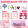 KOPHINYE Valentines Cards for Kids Classroom , Insects Building Blocks and Flower Building Blocks, Valentines Day Gifts for Kids, Valentine Party Favors Exchange Gifts School, Party Favors