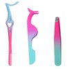 3pcs Lash Tweezers Set, Stainless Steel Eyelash Applicator Tool Gradient Color Eyelash Tweezers for False Lashes Eyelash Extension Tweezers Beginner Girls Makeup Artist