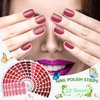 SILPECWEE 16 Sheets Red Nail Polish Stickers Full Nail Wraps for Women Nail Polish Strips Gel Nail Strips Self Adhesive Solid & Glitter Manicure Design Fingernail Sticker Nails with Nail File