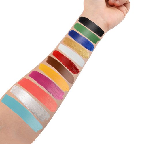 DELISOUL Professional Special Effects SFX Makeup Kit,12 Colors Face Body Paint Palette,Wound Modeling Scar Wax,Coagulated Fake Blood,10 Purple Brushes,Spatula Tool,Stipple Sponge for Halloween Costume