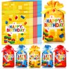 Bulyoou 60 Pcs Building Block Bags Building Blocks Birthday Bags Plastic Bricks Party Favor Bag Bricks Drawstring Candy Bag Bricks Goodie Bag Treat Bag for Gift Birthday Classroom Party Supplies